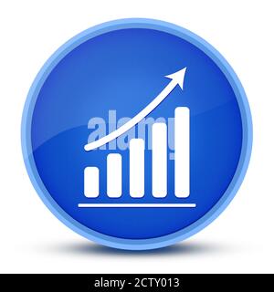 Statistiques luxueux bouton rond bleu brillant illustration abstraite Banque D'Images