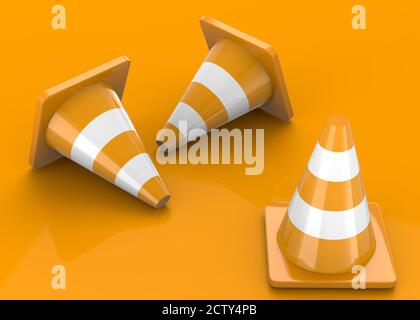 Traffic Cones - 3D Banque D'Images