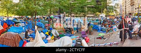 Occupez Wall Street à Zuccotti Park, Lower Manhattan, Manhattan, New York City, New York State, États-Unis Banque D'Images