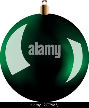Boule verte pour arbre de Noël Illustration de Vecteur