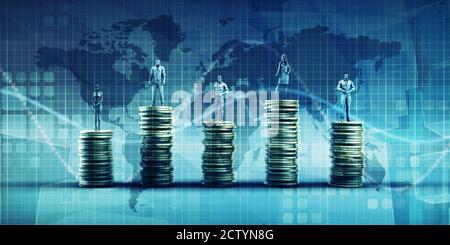 Graphique de l'équipe commerciale Performance et concept de travail d'équipe Banque D'Images