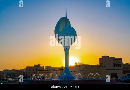 Le nouveau rond-point Pearl à la plage d'Al Wakrah. Qatar, plage d'Al wakrah Banque D'Images