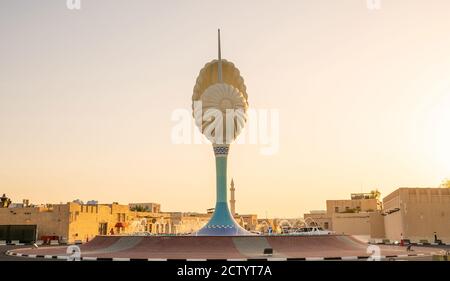 Le nouveau rond-point Pearl à la plage d'Al Wakrah. Qatar, plage d'Al wakrah Banque D'Images