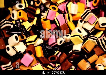 Pile de bonbons Licorice - arrière-plan Banque D'Images