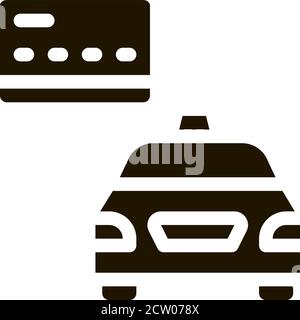 Paiement par carte de crédit en ligne pour les services de Taxi Icon Vector Illustration Illustration de Vecteur