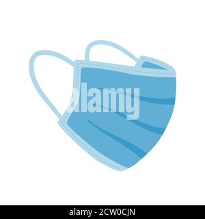 Masque médical jetable. Protection respiratoire contre le virus. Vecteur tracé à la main Illustration de Vecteur