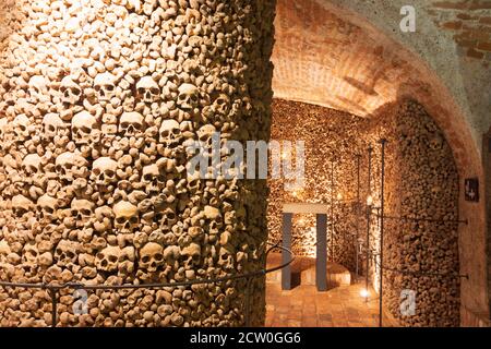 Brno (Brünn): Ossuaire à l'église Saint-Jacques (Kostnice u sv. Jakuba), des crânes dans la vieille ville, Jihomoravsky, Südmähren, Moravie du Sud, Tchèque Banque D'Images