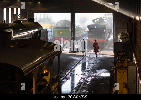 Grosmont Engine Shed, North Yorkshire Moors Railway, Grosmont, North Yorkshire, Angleterre, Royaume-Uni Banque D'Images