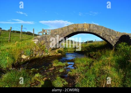 Pont Strines, Colden Water, Jack Bridge, Pennines, Yorkshire Banque D'Images