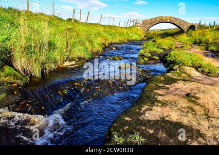 Pont Strines, Colden Water, Jack Bridge, Pennines, Yorkshire Banque D'Images