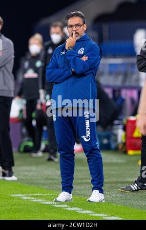 Gelsenkirchen, Allemagne. 26 septembre 2020. Football: Bundesliga, FC Schalke 04 - Werder Bremen, 2ème jour de match dans le Veltins Arena. L'entraîneur de Schalke, David Wagner, se trouve au bord du champ. Crédit: Guido Kirchner/dpa - NOTE IMPORTANTE: Conformément aux règlements de la DFL Deutsche Fußball Liga et de la DFB Deutscher Fußball-Bund, il est interdit d'exploiter ou d'exploiter dans le stade et/ou à partir du jeu pris des photos sous forme d'images de séquences et/ou de séries de photos de type vidéo./dpa/Alay Live News Banque D'Images