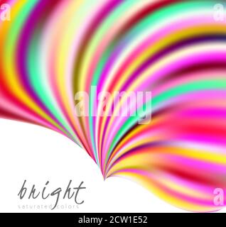 Fontaine de peintures. Modèle multicolore lumineux avec forme ondulée colorée et éclatante. Illustration graphique vectorielle saturée Illustration de Vecteur