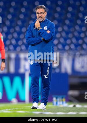 Gelsenkirchen, Allemagne. 26 septembre 2020. Football: Bundesliga, FC Schalke 04 - Werder Bremen, 2ème jour de match dans le Veltins Arena. L'entraîneur de Schalke, David Wagner, est sur la touche. Crédit: Guido Kirchner/dpa - NOTE IMPORTANTE: Conformément aux règlements de la DFL Deutsche Fußball Liga et de la DFB Deutscher Fußball-Bund, il est interdit d'exploiter ou d'exploiter dans le stade et/ou à partir du jeu pris des photos sous forme d'images de séquences et/ou de séries de photos de type vidéo./dpa/Alay Live News Banque D'Images