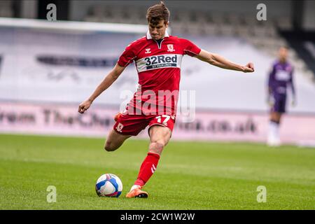 Londres, Royaume-Uni. 26 septembre 2020. Paddy McNair (17) de Middlesbrough en action . EFL Skybet Championship Match, Queens Park Rangers et Middlesbrough au Kiyan Prince Foundation Stadium, Loftus Road à Londres, le samedi 26 septembre 2020. Cette image ne peut être utilisée qu'à des fins éditoriales. Utilisation éditoriale uniquement, licence requise pour une utilisation commerciale. Aucune utilisation dans les Paris, les jeux ou les publications d'un seul club/ligue/joueur. photo par Tom Smeeth/Andrew Orchard sports Photography/Alay Live News crédit: Andrew Orchard sports Photography/Alay Live News Banque D'Images