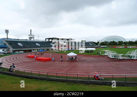 Nagano Athletic Stadium, Nagano, Japon. 26 septembre 2020. Nagano Athletic Stadium, 26 SEPTEMBRE 2020 - Athletics : les 104e championnats nationaux de piste et de terrain du Japon épreuves combinées au stade Nagano Athletic Stadium, Nagano, Japon. Crédit: Naoki Nishimura/AFLO SPORT/Alay Live News Banque D'Images