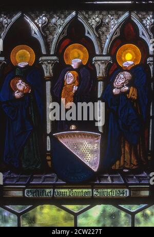 Bubikon, Suisse. Vitraux, Ritterhaus, site du patrimoine national. Photographié juillet 1966. Banque D'Images