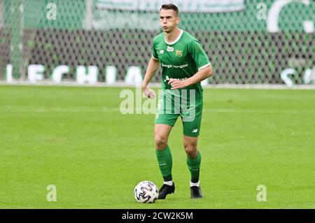 Gdansk, Pologne. 26 septembre 2020. Bartosz Kopacz de Lechia vu en action pendant le match polonais Ekstraklasa entre Lechia Gdansk et TS Podbeskidzie Bielsko Biala.(score final; Lechia Gdansk 4:0 TS Podbeskidzie Bielsko Biala) crédit: SOPA Images Limited/Alay Live News Banque D'Images