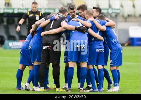 Gdansk, Pologne. 26 septembre 2020. Équipe de Podbeskidzie vu pendant le match polonais Ekstraklasa entre Lechia Gdansk et TS Podbeskidzie Bielsko Biala.(score final; Lechia Gdansk 4:0 TS Podbeskidzie Bielsko Biala) Credit: SOPA Images Limited/Alay Live News Banque D'Images