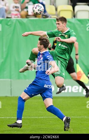 Gdansk, Pologne. 26 septembre 2020. Michal Nalepa de Lechia vu en action pendant le match polonais Ekstraklasa entre Lechia Gdansk et TS Podbeskidzie Bielsko Biala.(score final; Lechia Gdansk 4:0 TS Podbeskidzie Bielsko Biala) crédit: SOPA Images Limited/Alay Live News Banque D'Images