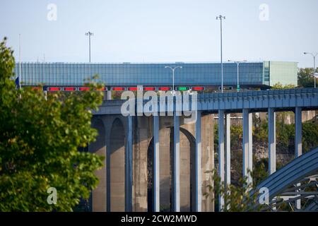 Niagara Falls, Canada. 26 septembre 2020. La frontière canado-américaine reste fermée pour les voyages non essentiels, puisque les restrictions COVID-19 sont en vigueur. Banque D'Images