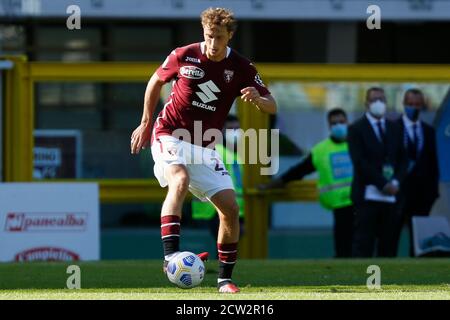Mergim Vojvoda (Torino FC) pendant Torino vs Atalanta, football italien série A match, Turin, Italie, 26 septembre 2020 Banque D'Images