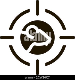 Icône de cible de la souris Illustration du glyphe vectoriel Illustration de Vecteur