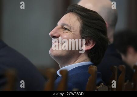 Foto Archivio, Italie. 27 septembre 2020. ROME, 01 avril 2019 Pasquale Tridico (Presidente INPS) durante la presentazione del raporto OCSE Etude économique de l'Italie 2019 ph. (Luigi Mistrulli/Fotogramma, Foto ARCHIVIO - 2020-09-27) p.s. la foto e' utilizzabile nel rispetto del contento in cui e' stata scattata, e senza intento diffamatorio del decoro delle persone rappresentate Credit: Independent photo Agency/Alay Live News Banque D'Images