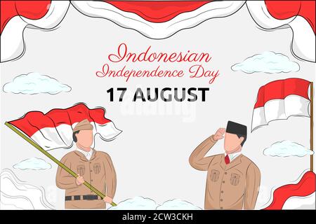 Illustration de la conception vectorielle de l'arrière-plan indonésien de jour d'indépendance Illustration de Vecteur