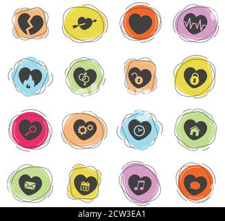 Coeur des icônes simplement Illustration de Vecteur