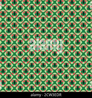 motif vectoriel en mosaïque d'arbres de noël sans couture Illustration de Vecteur