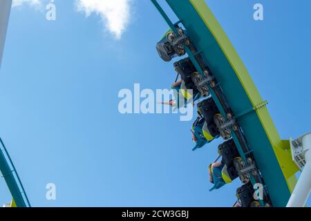 Carowinds, États-Unis - 19 août 2019. Attraction Fury 325 dans le parc à thème Carowinds le 19 août 2019 à Charlotte, Caroline du Nord, Etats-Unis Banque D'Images