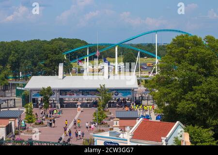 Carowinds, États-Unis - 19 août 2019. Attraction Fury 325 dans le parc à thème Carowinds le 19 août 2019 à Charlotte, Caroline du Nord, Etats-Unis Banque D'Images