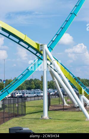 Carowinds, États-Unis - 19 août 2019. Attraction Fury 325 dans le parc à thème Carowinds le 19 août 2019 à Charlotte, Caroline du Nord, Etats-Unis Banque D'Images