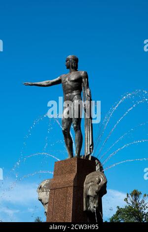 Sydney Australie, statue d'Apollon au sommet de la fontaine Archibald à Hyde Park Banque D'Images