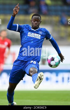 Karlsruhe, Allemagne. 27 septembre 2020. Babacar Gueye (KSC). GES/football/2ème Bundesliga: Karlsruher SC - VfL Bochum, 09/27/2020 football/Soccer: 2ème Ligue allemande: Karlsruhe vs Bochum, Karlsruhe, 27 septembre 2020 | usage dans le monde crédit: dpa/Alay Live News Banque D'Images