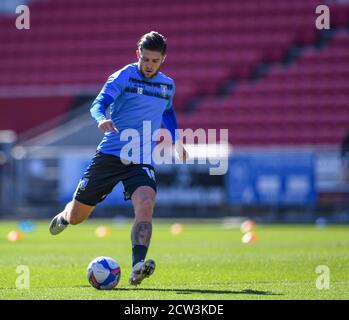 Ashton Gate Stadium, Bristol, Royaume-Uni. 27 septembre 2020. Championnat de football de la Ligue anglaise de football, Bristol City contre Sheffield mercredi ; Josh Windass de Sheffield mercredi se réchauffe crédit : action plus Sports/Alamy Live News Banque D'Images