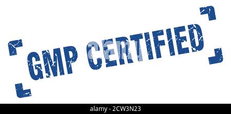 timbre certifié gmp. signe carré de grunge sur fond blanc Illustration de Vecteur