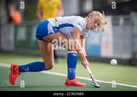 Amstelveen, pays-Bas. 12 juin 2019. AMSTELVEEN, 27-09C2020, Wagener Stadion, Hoofdklasse Hockey Dames, Seizoen 2020-201. Joueur Kampong Luna Fokke. Pendant le jeu Amsterdam D1 - Kampong D1. Crédit : Pro Shots/Alamy Live News Banque D'Images