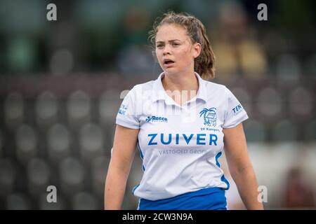 Amstelveen, pays-Bas. 12 juin 2019. AMSTELVEEN, 27-09C2020, Wagener Stadion, Hoofdklasse Hockey Dames, Seizoen 2020-201. Joueur Kampong Carmen Wijsman. Pendant le jeu Amsterdam D1 - Kampong D1. Crédit : Pro Shots/Alamy Live News Banque D'Images