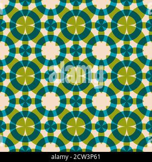 Motif sans couture avec chiffres abstraits. Quatre couleurs sont imprimées avec des formes géométriques. Tapisserie, imprimé textile. Banque D'Images