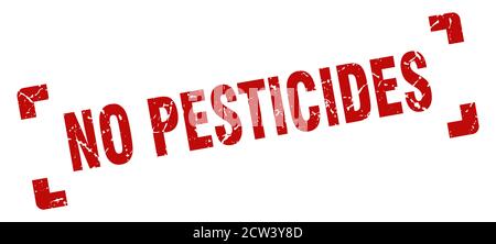 pas de tampon de pesticides. signe de grunge carré sur fond blanc Illustration de Vecteur