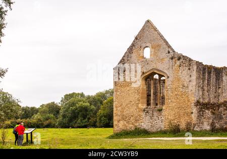 Les vestiges de l'abbaye de Godstow à Wolvercote : sur les rives de La Tamise Oxfordshire Angleterre Banque D'Images