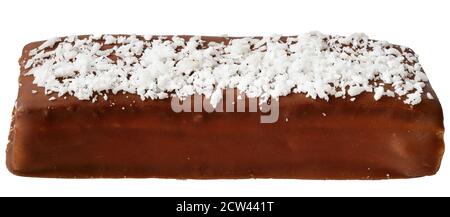 crème glacée vanille au chocolat isolée sur fond blanc. Banque D'Images