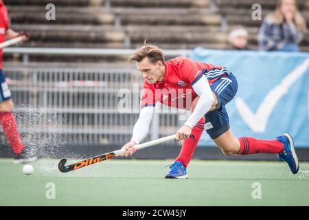 Amstelveen, pays-Bas. 12 juin 2019. AMSTELVEEN, 27-09C2020, Wagener Stadion, Tulp Hoofdklasse Hockey Heren, Seizoen 2020-201. Joueur Tilburg Greg Nolan. Pendant le jeu Amsterdam H1 - Tilburg H1. Crédit : Pro Shots/Alamy Live News Banque D'Images