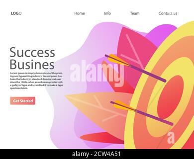 Succès des affaires atteignant l'objectif.réalisation de l'objectif. Illustration vectorielle réaliste. Illustration de Vecteur