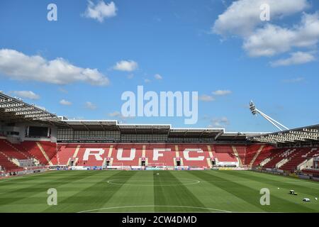 Vue générale du stade de New York, avant le début du championnat entre Rotherham United et Millwall FC. Banque D'Images