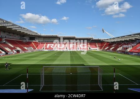 Vue générale du stade de New York, avant le début du championnat entre Rotherham United et Millwall FC. Banque D'Images