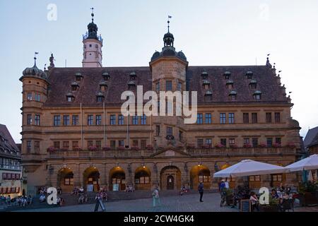 Hôtel de ville, place du marché, vieille ville, Rothenburg ob der Tauber, moyenne-Franconie, Bavière, Allemagne Banque D'Images