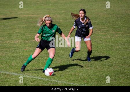 Port Talbot Town v Aberystwyth Town, chemin Victoria, dans la Welsh Premier Women's League, le 27 septembre 2020. Lewis Mitchell/PTT/YCPD. Banque D'Images