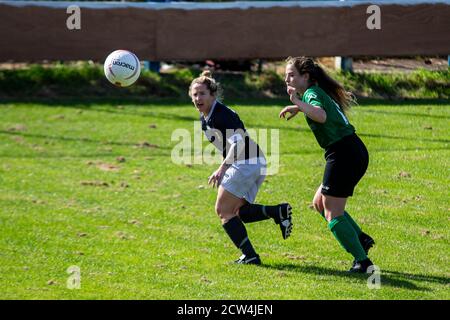 Port Talbot Town v Aberystwyth Town, chemin Victoria, dans la Welsh Premier Women's League, le 27 septembre 2020. Lewis Mitchell/PTT/YCPD. Banque D'Images